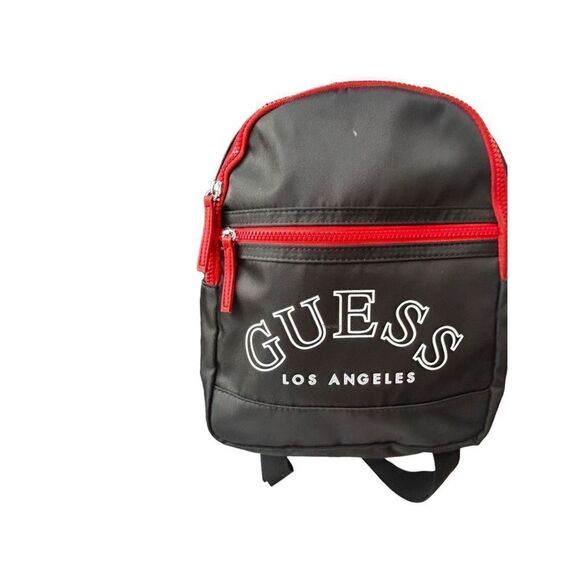 NEW GUESS Factory Women's Black White Logo Small Backpack Bag Handbag - Picture 1 of 7
